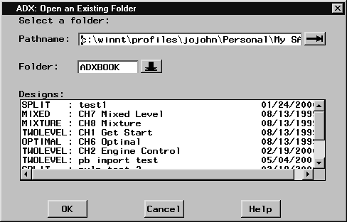 open an existing folder