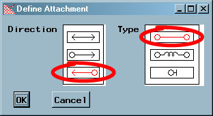 The Default Selections for the Define Attachment Dialog Box