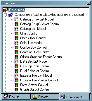 The Components Window (abbreviated)