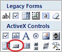 Command button under the ActiveX Controls heading