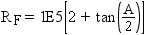 The From-Node RANK value equals the one E five multiplier transform of two plus the tangent of A divided by two