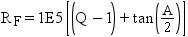 The From-Node RANK value equals the one E five multiplier transform of Q minus one plus the tangent of A divided by two