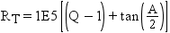 The To-Node RANK value equals the one E five multiplier transform of Q minus one plus the tangent of A divided by two