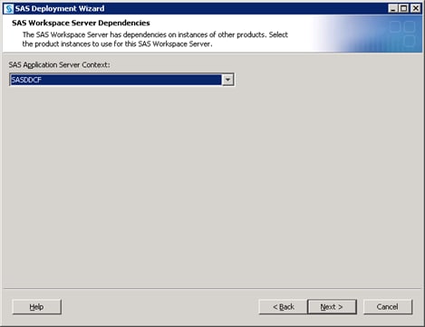 SAS Deployment Wizard Specify Configuration Information dialog box
