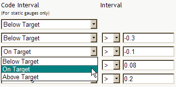 Selecting an interval's target