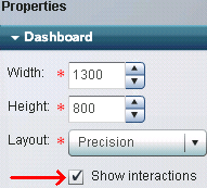 Show interactions check box