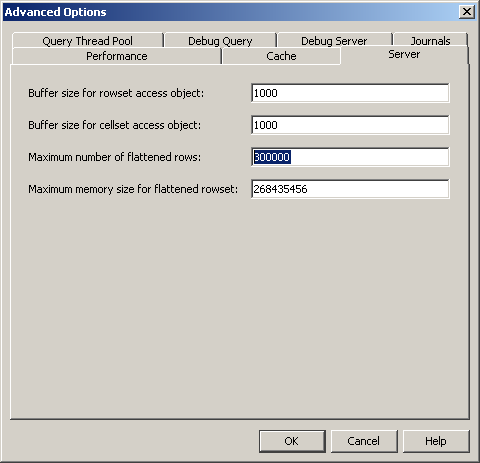 Figure showing the Advanced Option dialog box for a library