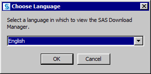 Choose Language dialog box