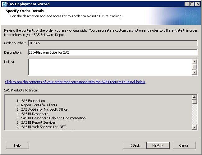 [SAS Download Manager order page]