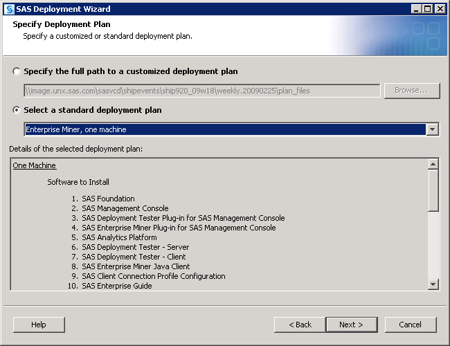 [Select Deployment Plan page]