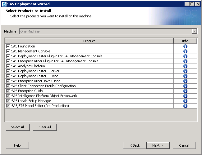 [Select Products to Install page]