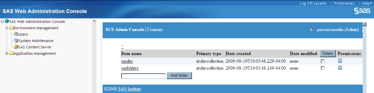 [SAS Content Server Administration Console]