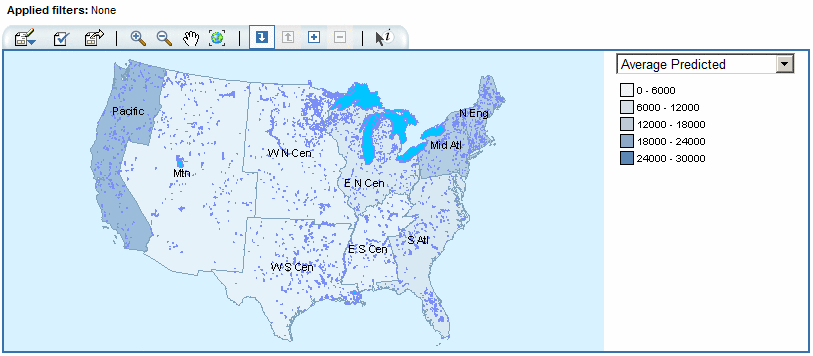 A Geographical Map Based on a Geographic Hierarchy That Contains U.S. Census Data