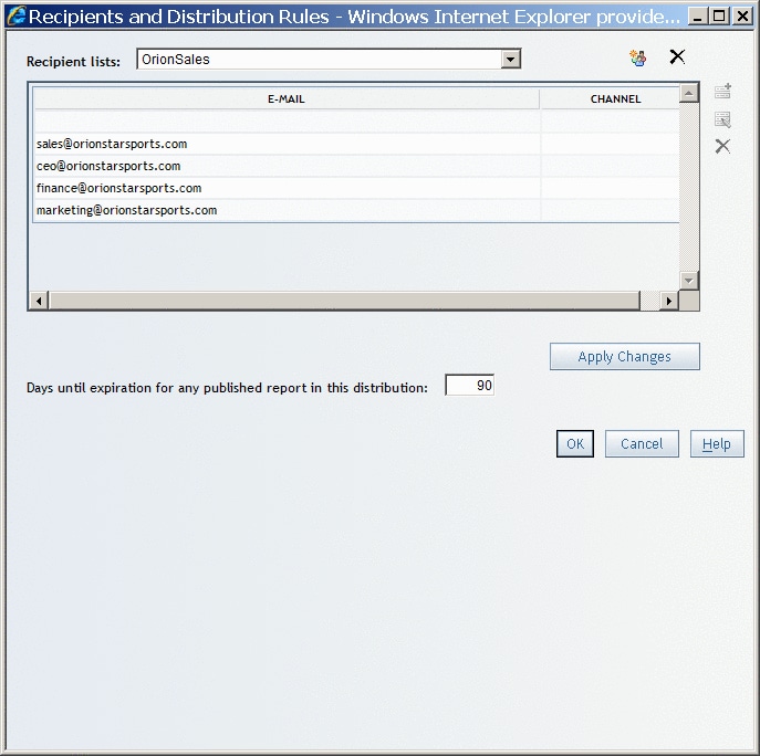 Recipients and Distribution Rules Dialog Box