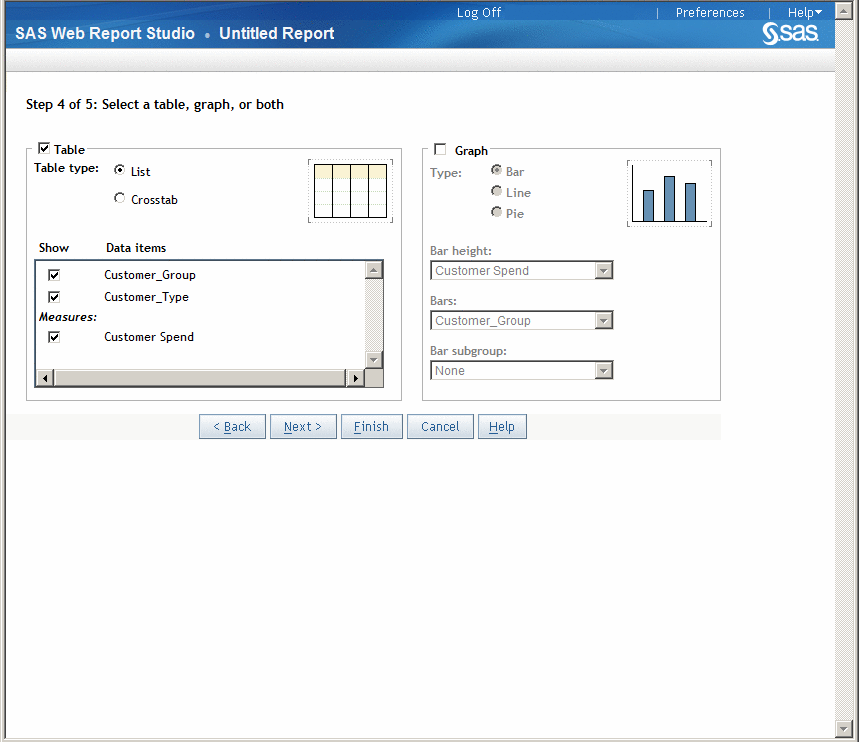 Step 4 in the Report Wizard
