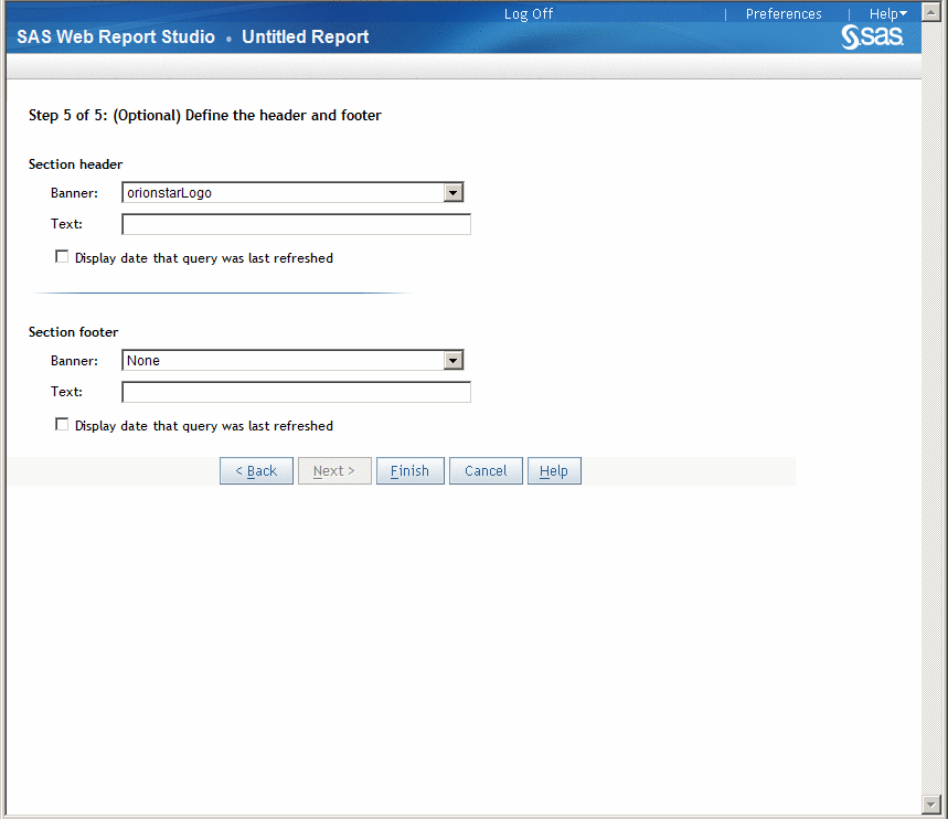 Step 5 in the Report Wizard
