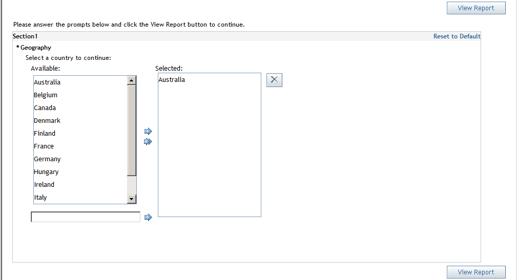A Prompted Filter for a Section Query