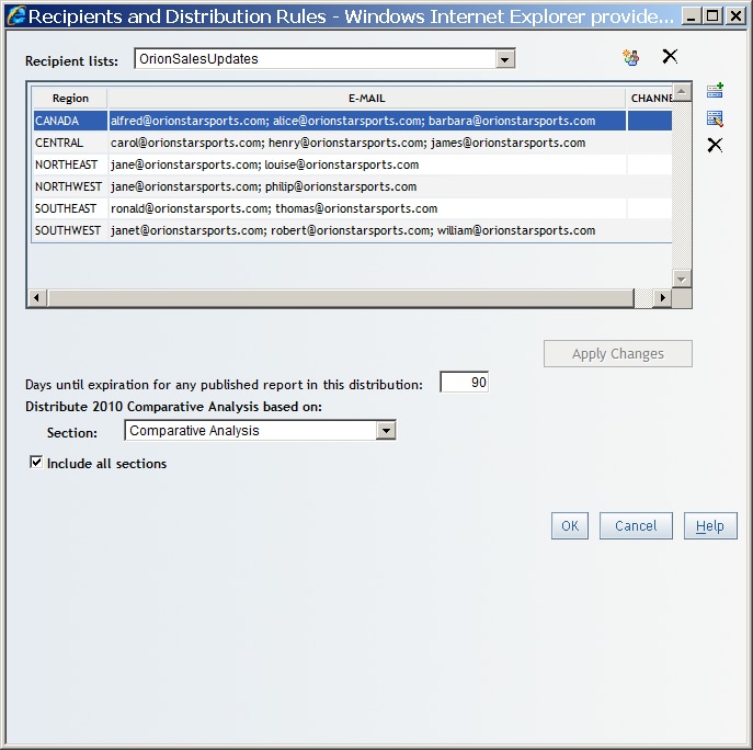 Recipients and Distribution Rules Dialog Box