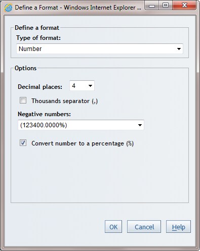 Define a Format Dialog Box for Numbers