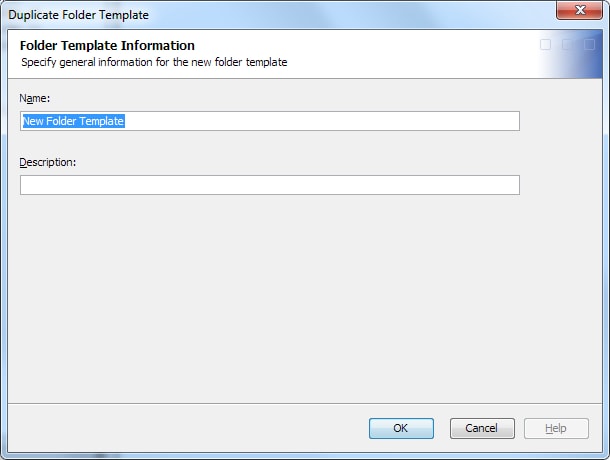 Duplicate Folder Template dialog box