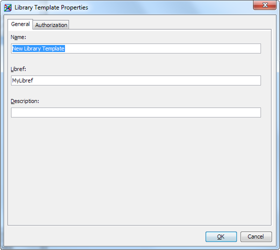 Library Template Properties dialog box