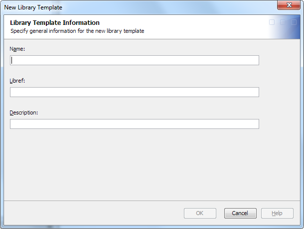 New Library Template dialog box