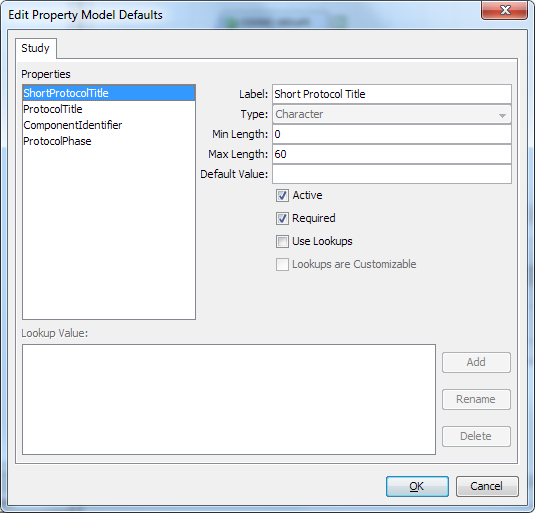 Edit Property Model Defaults dialog box