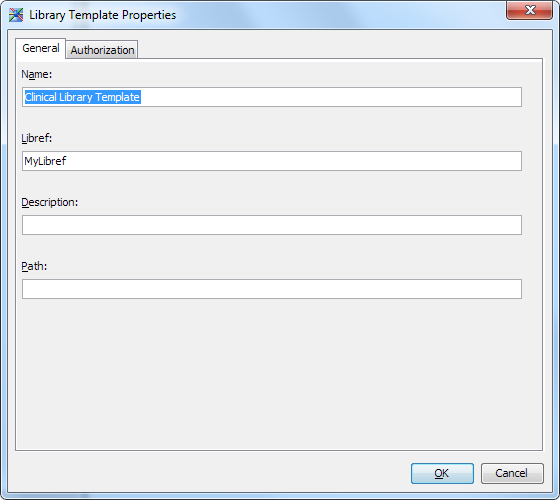 Library Template Properties dialog box