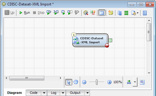 CDISC-Dataset-XML Import transformation on the Diagram tab