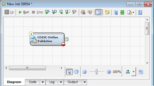 CDISC-Define Validation transformation on the Diagram tab