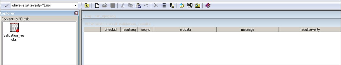 resultseverity equals Error