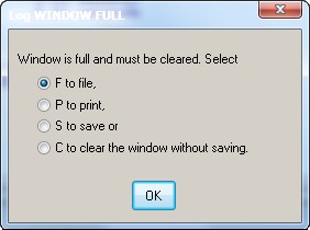 Log Window Full window