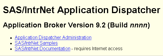 Application Broker default welcome page