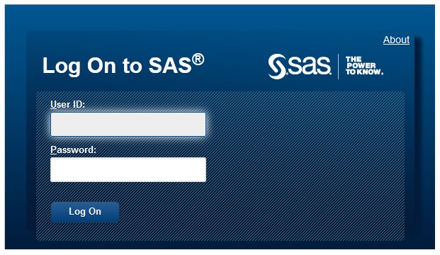 Log On Window for SAS Web Applications