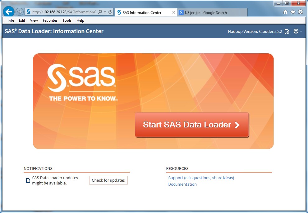 SAS Data Loader: Information Center