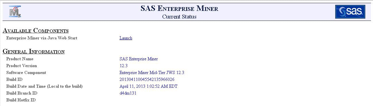 SAS Enterprise Miner Web Start