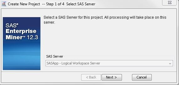 Select a SAS Server window