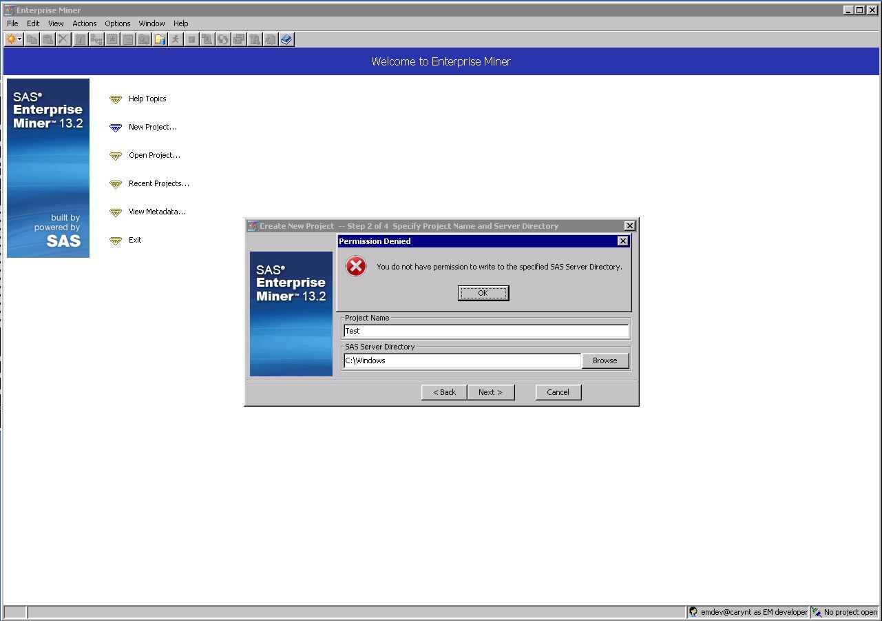 Permission Denied Window