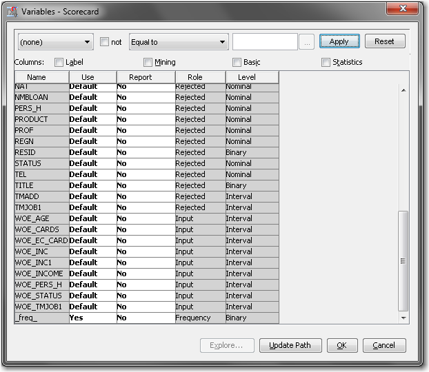 Variables Window