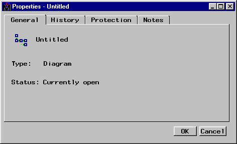 [Display of Diagram Propterties window for Untitled example diagram.]