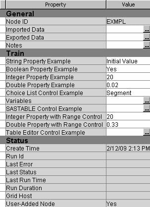 Table Editor Control Properties Sheet