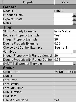 SAS Table Control Property