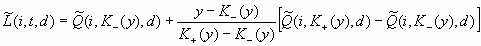 L(i,t,d) = Q(i,K_(y),d) + [(y – K_(y))/(K+ (y) – K_(y))][Q(i,K_(y),d)]