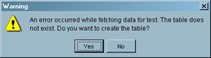 Create Table Dialog Box