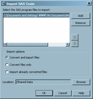 Import SAS Code Window