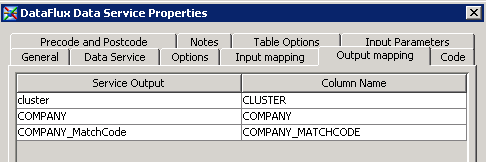 Output Mapping Tab