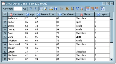 Source Table in the View Data Window
