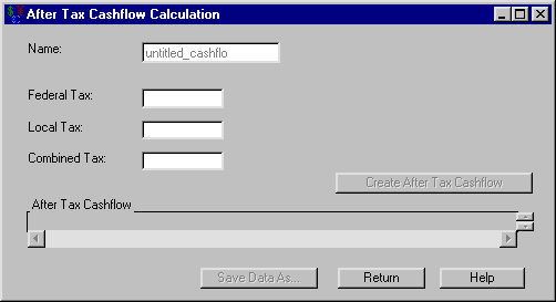 After Tax Cashflow Calculation Dialog Box