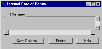 Internal Rate of Return Dialog Box
