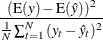 \[  \frac{(\mr {E}(y)- \mr {E}(\hat{y}))^{2}}{ \frac{1}{N} \sum _{t=1}^{N}{(y_{t} - \hat{y}_{t})^{2}}}  \]